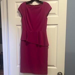 Classiques Entier Magenta Peplum Midi Dress